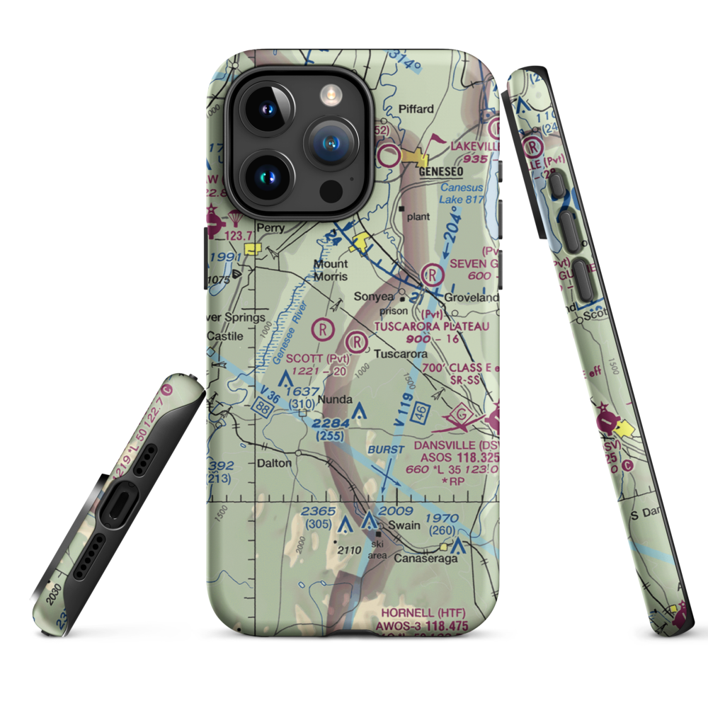 Tuscarora Plateau Airport (3NK6) VFR Sectional  Tough iPhone Case iPhone 15 Pro Max model shown