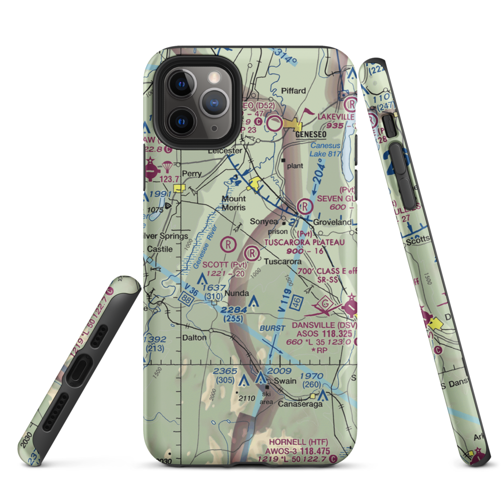 Tuscarora Plateau Airport (3NK6) VFR Sectional  Tough iPhone Case iPhone 11 Pro Max model shown