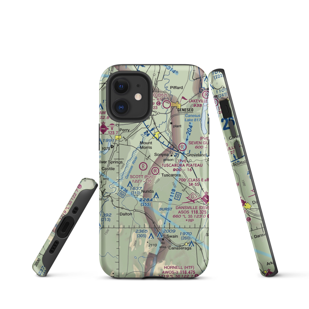 Tuscarora Plateau Airport (3NK6) VFR Sectional  Tough iPhone Case iPhone 12 mini model shown