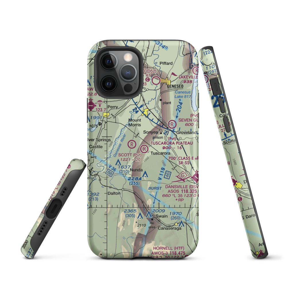 Tuscarora Plateau Airport (3NK6) VFR Sectional  Tough iPhone Case iPhone 12 Pro model shown