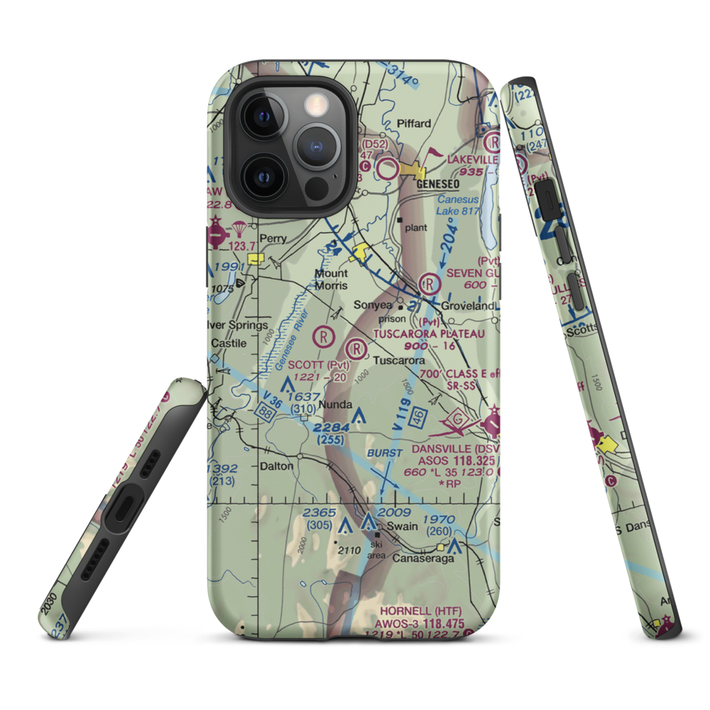 Tuscarora Plateau Airport (3NK6) VFR Sectional  Tough iPhone Case iPhone 12 Pro Max model shown