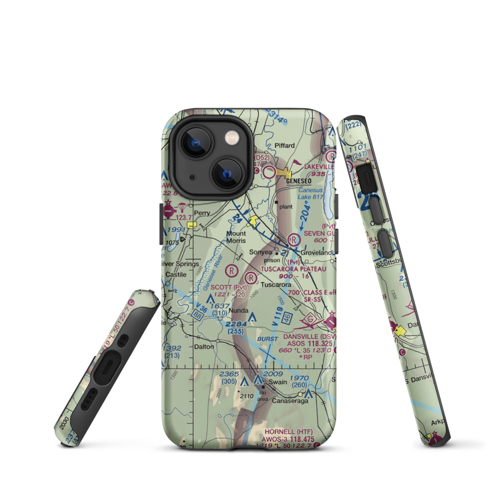 Tuscarora Plateau Airport (3NK6) VFR Sectional  Tough iPhone Case iPhone 13 mini model shown