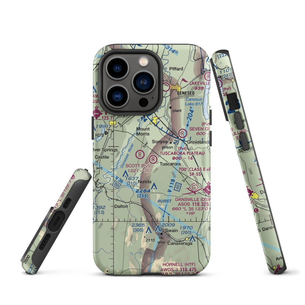 Tuscarora Plateau Airport (3NK6) VFR Sectional  Tough iPhone Case iPhone 13 Pro model shown