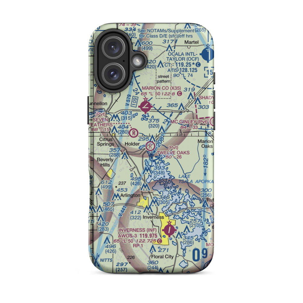Twelve Oaks Airport (5FL7) VFR Sectional  Tough iPhone Case iPhone 16 Plus model shown