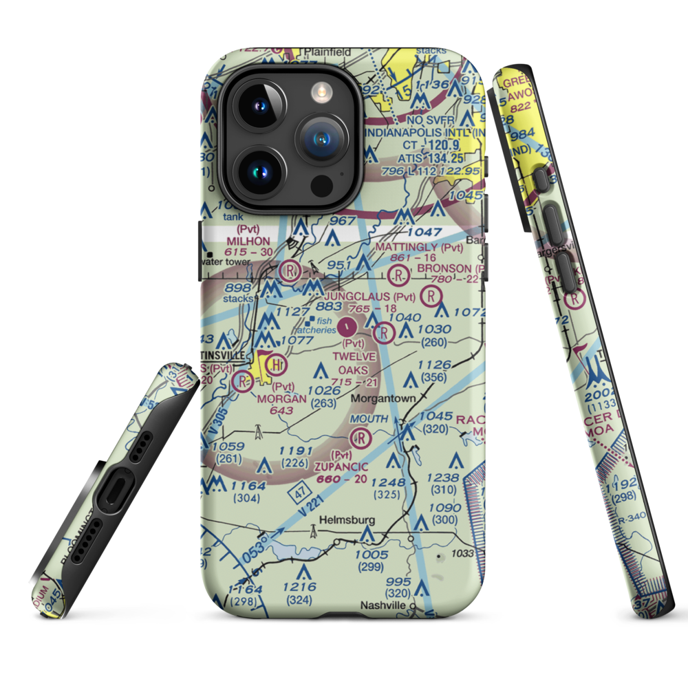 Twelve Oaks Airport (II87) VFR Sectional  Tough iPhone Case iPhone 15 Pro Max model shown