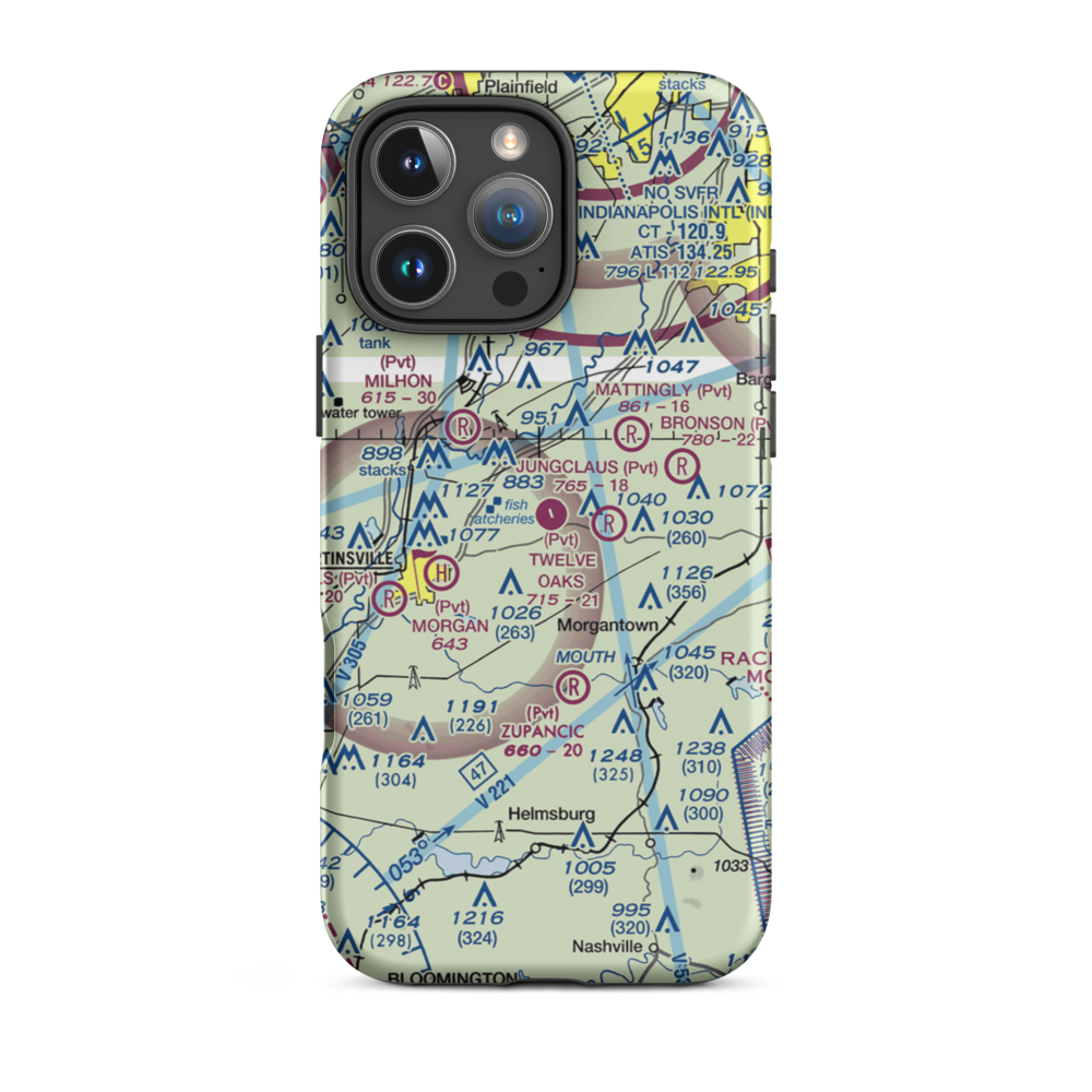 Twelve Oaks Airport (II87) VFR Sectional  Tough iPhone Case iPhone 16 Pro Max model shown