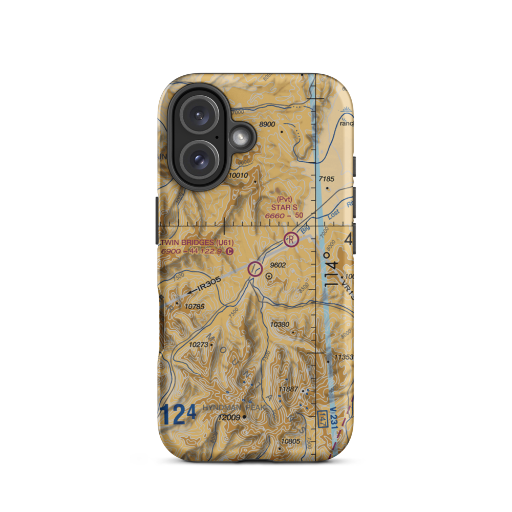 Twin Bridges Airport (U61) VFR Sectional  Tough iPhone Case iPhone 16 model shown