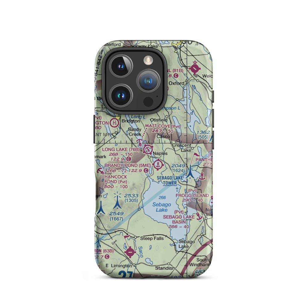Twin Eagles Airport (71ME) VFR Sectional  Tough iPhone Case iPhone 16 Pro model shown
