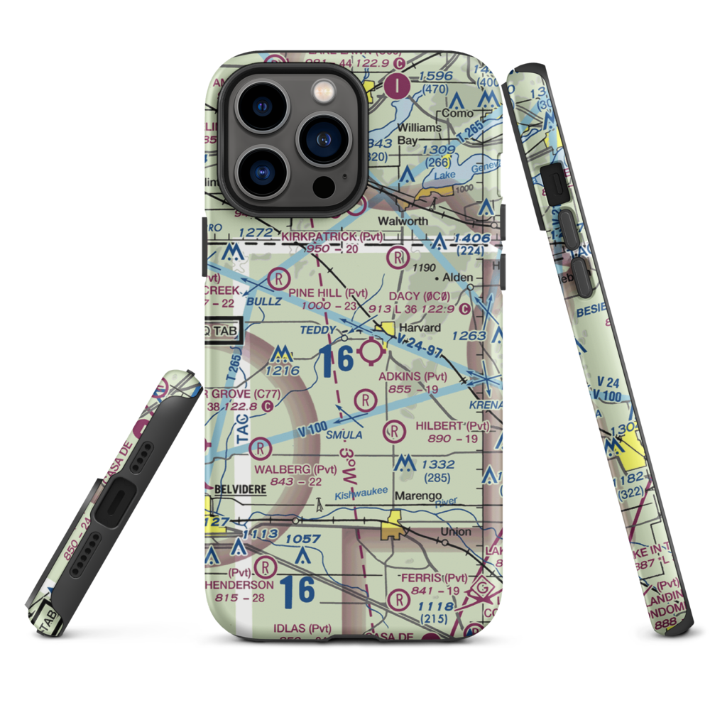 Twin Gardens Airport (8IL1) VFR Sectional  Tough iPhone Case iPhone 13 Pro Max model shown