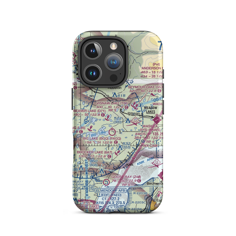 Twin Lake Airport (AK95) VFR Sectional  Tough iPhone Case iPhone 16 Pro model shown