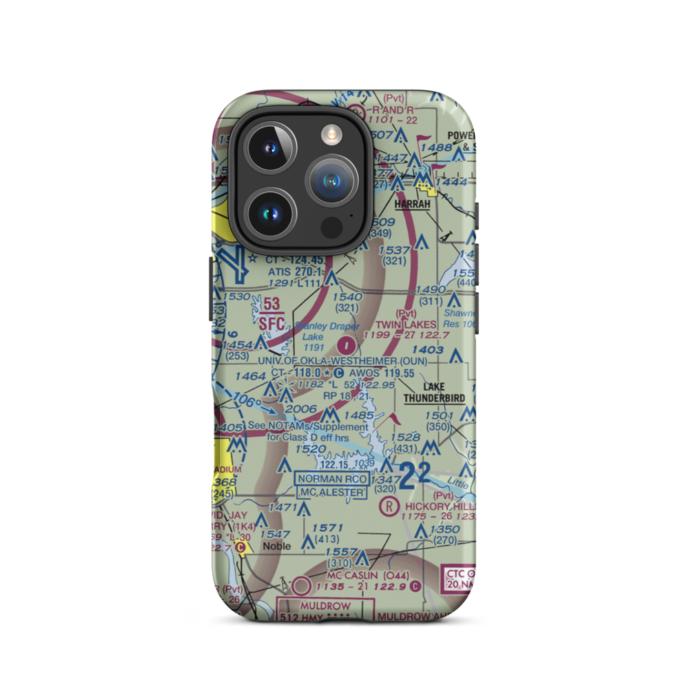 Twin Lakes Airport (2OK2) VFR Sectional  Tough iPhone Case iPhone 16 Pro model shown