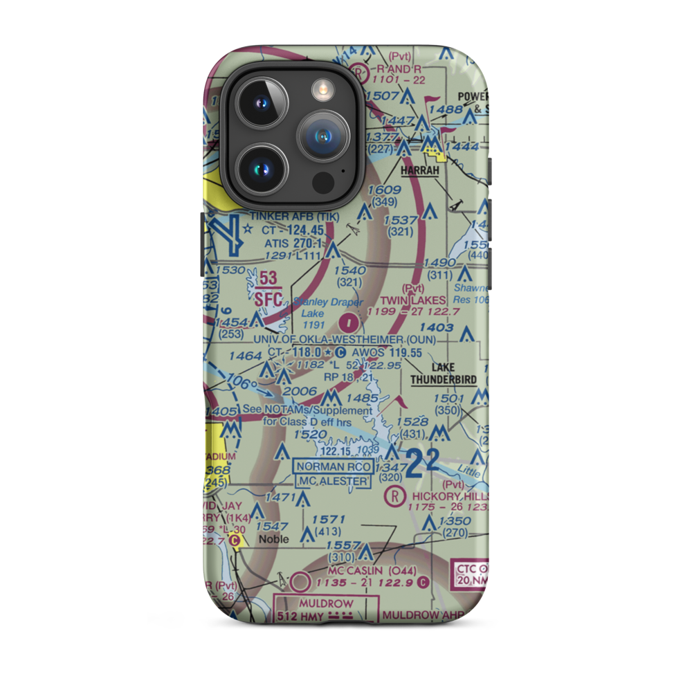 Twin Lakes Airport (2OK2) VFR Sectional  Tough iPhone Case iPhone 16 Pro Max model shown