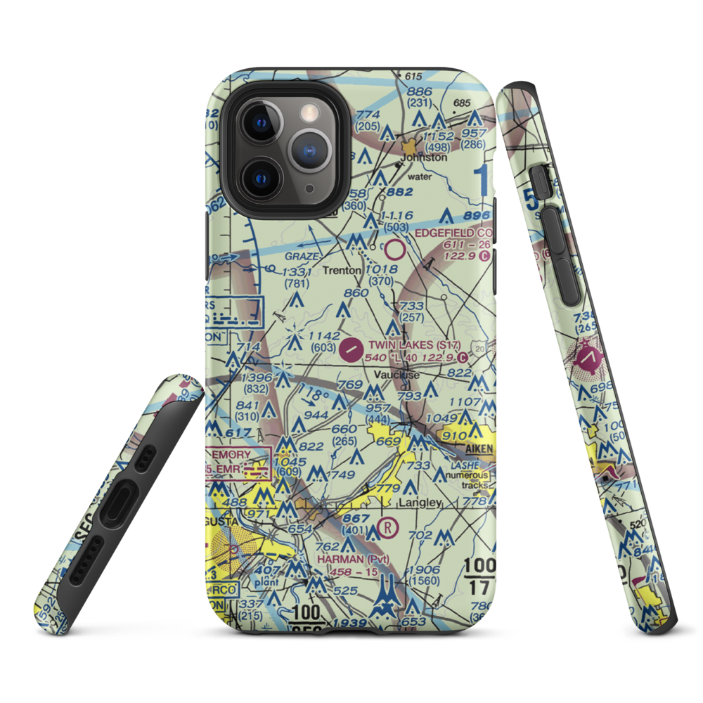 Twin Lakes Airport (S17) VFR Sectional  Tough iPhone Case iPhone 11 Pro model shown