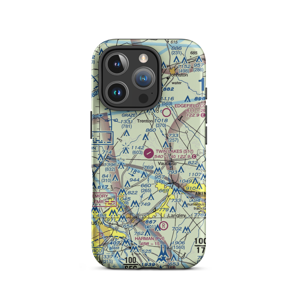 Twin Lakes Airport (S17) VFR Sectional  Tough iPhone Case iPhone 16 Pro model shown