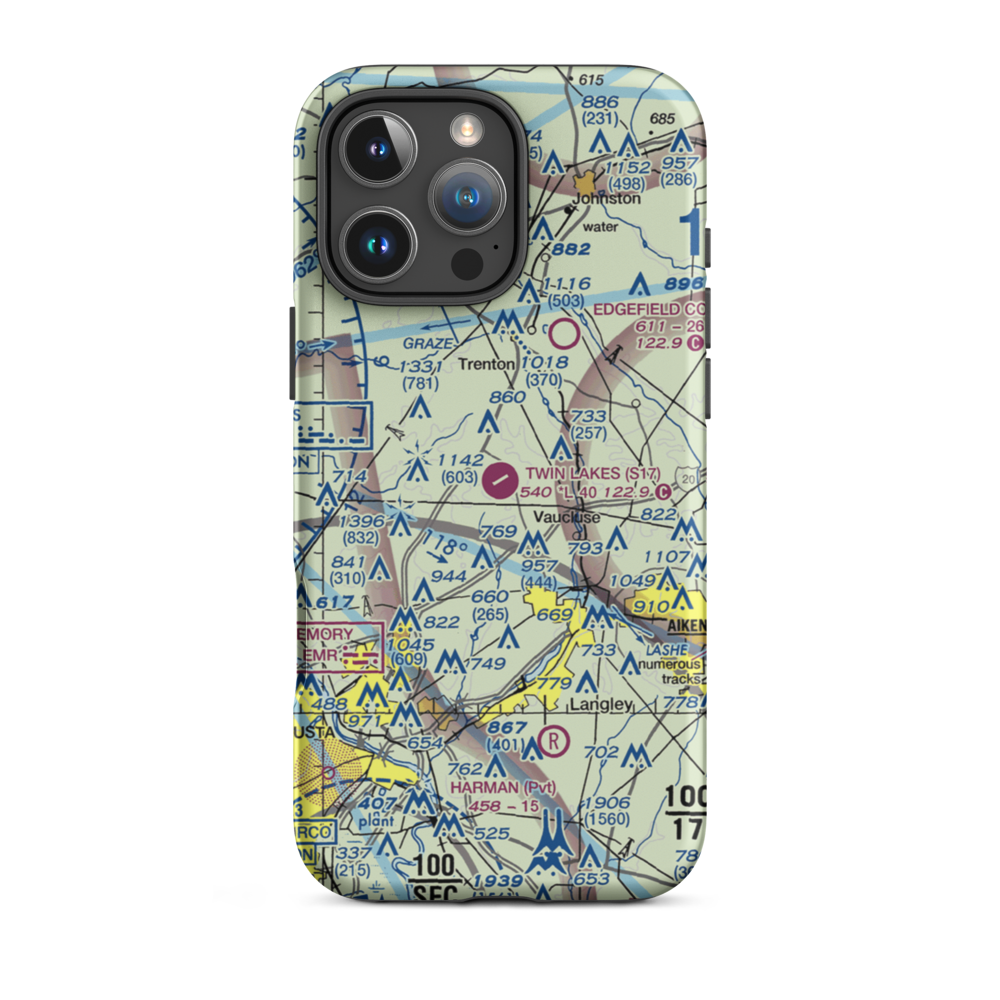 Twin Lakes Airport (S17) VFR Sectional  Tough iPhone Case iPhone 16 Pro Max model shown