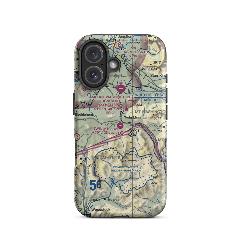 Twin Mountain Airport (8B2) VFR Sectional  Tough iPhone Case iPhone 16 model shown