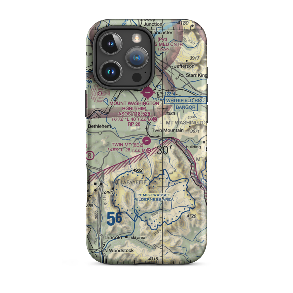 Twin Mountain Airport (8B2) VFR Sectional  Tough iPhone Case iPhone 16 Pro Max model shown