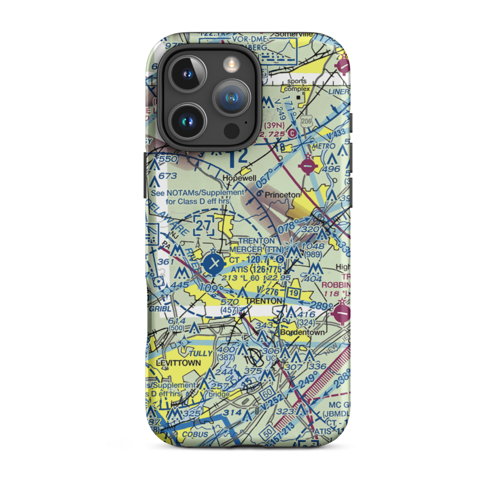 Twin Pine Airport (N75) VFR Sectional  Tough iPhone Case iPhone 16 Pro Max model shown