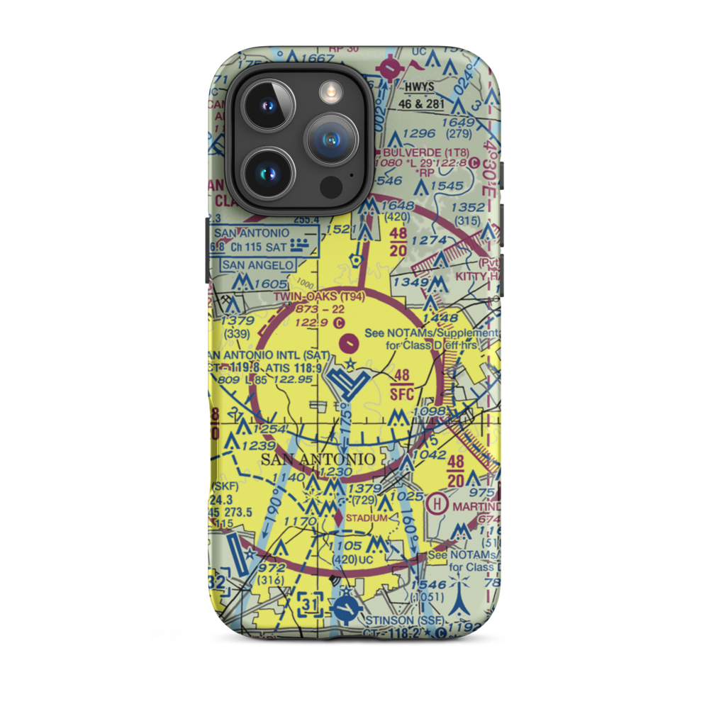 Twin-Oaks Airport (T94) VFR Sectional  Tough iPhone Case iPhone 16 Pro Max model shown