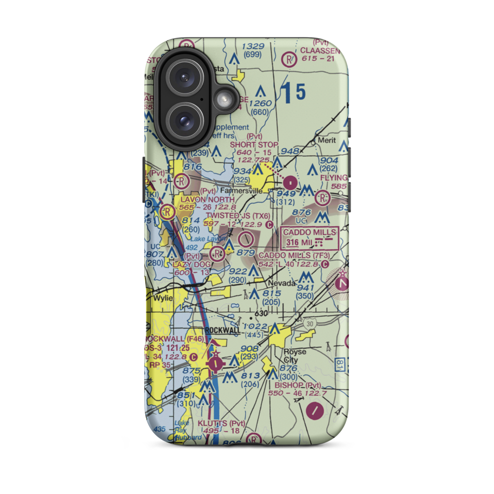 Twisted JS Airport (TX6) VFR Sectional  Tough iPhone Case iPhone 16 Plus model shown