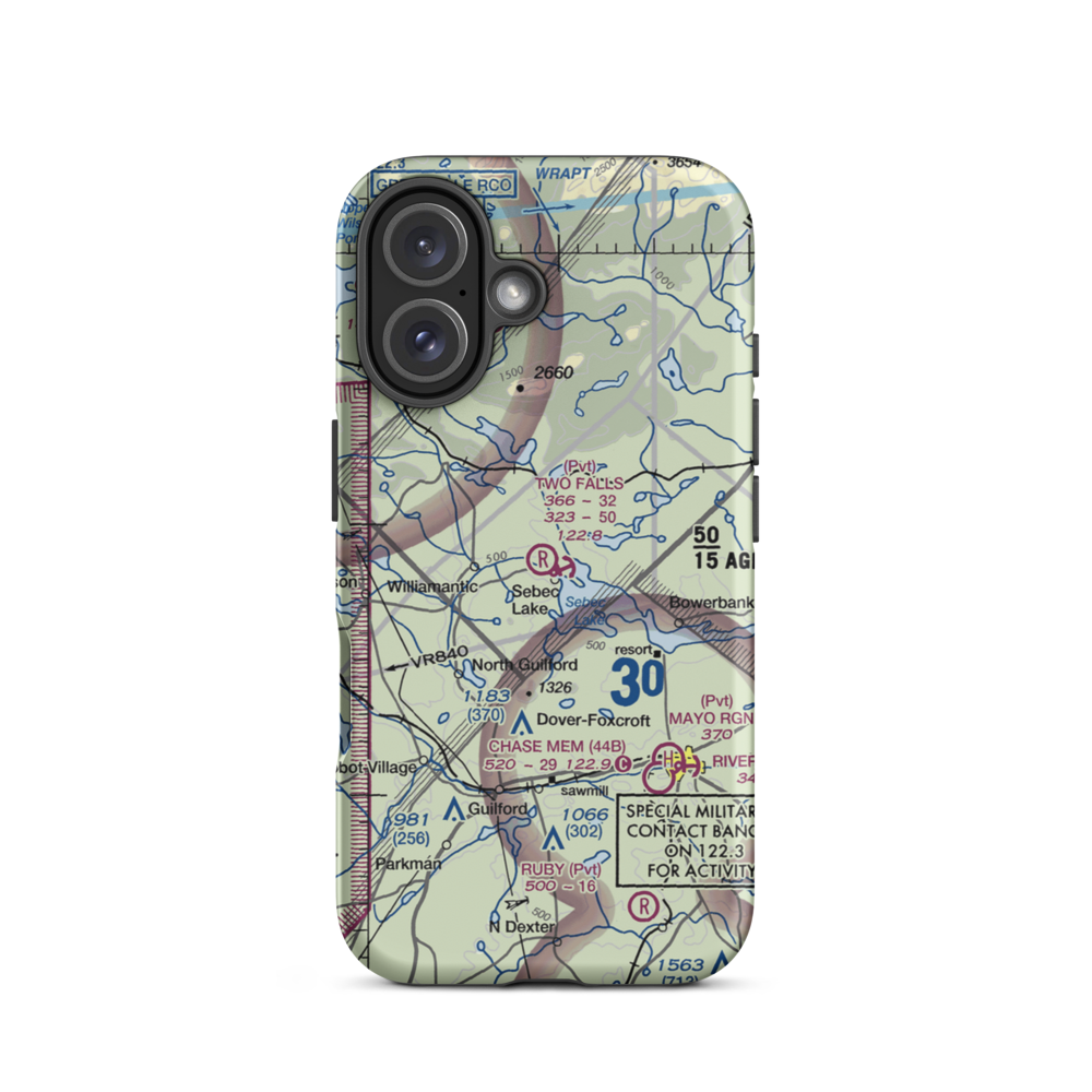 Two Falls Airport (ME79) VFR Sectional  Tough iPhone Case iPhone 16 model shown