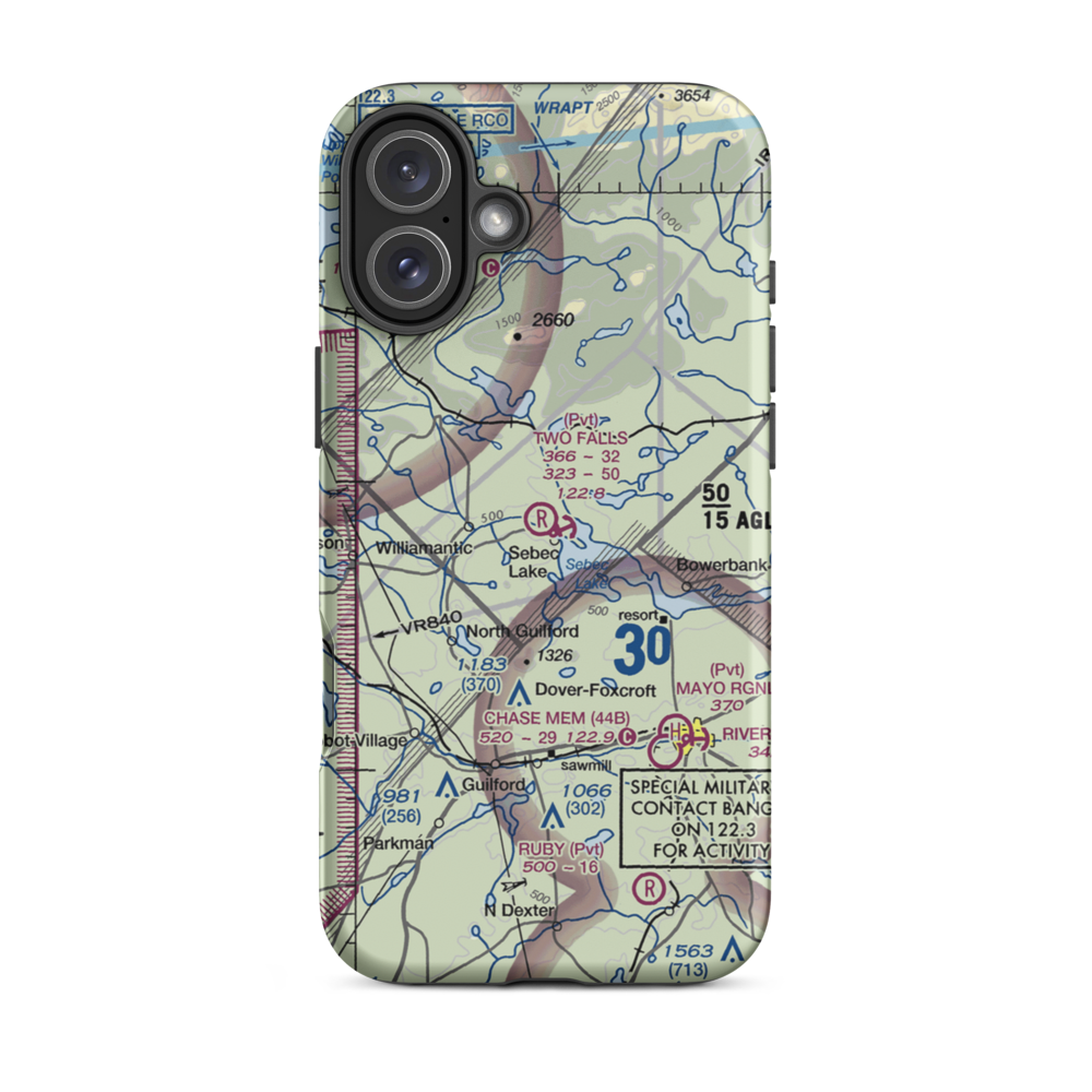 Two Falls Airport (ME79) VFR Sectional  Tough iPhone Case iPhone 16 Plus model shown