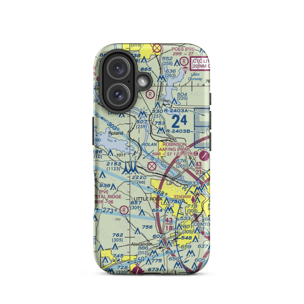 Two Rivers Airport (6AR6) VFR Sectional  Tough iPhone Case iPhone 16 model shown