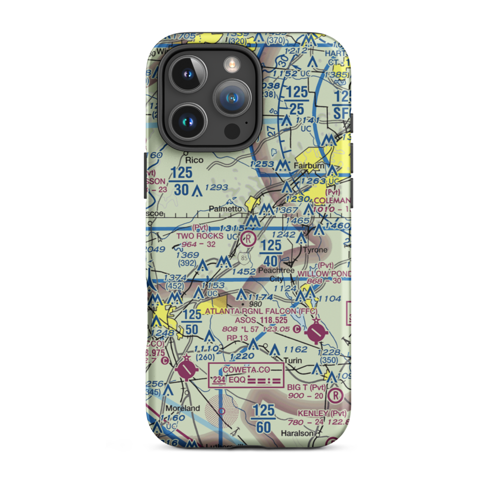 Two Rocks Airport (GA31) VFR Sectional  Tough iPhone Case iPhone 16 Pro Max model shown