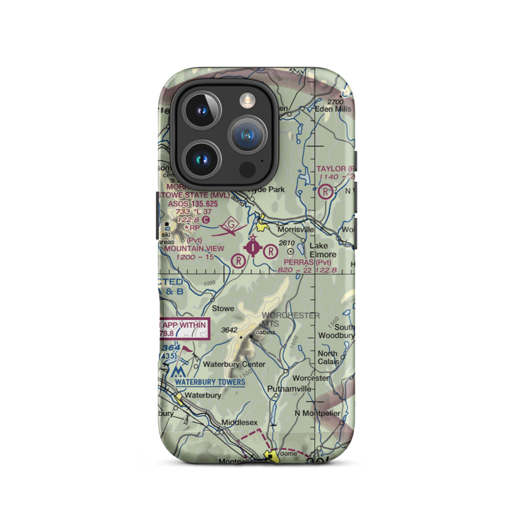 Two Tails Airport (VT42) VFR Sectional  Tough iPhone Case iPhone 16 Pro model shown
