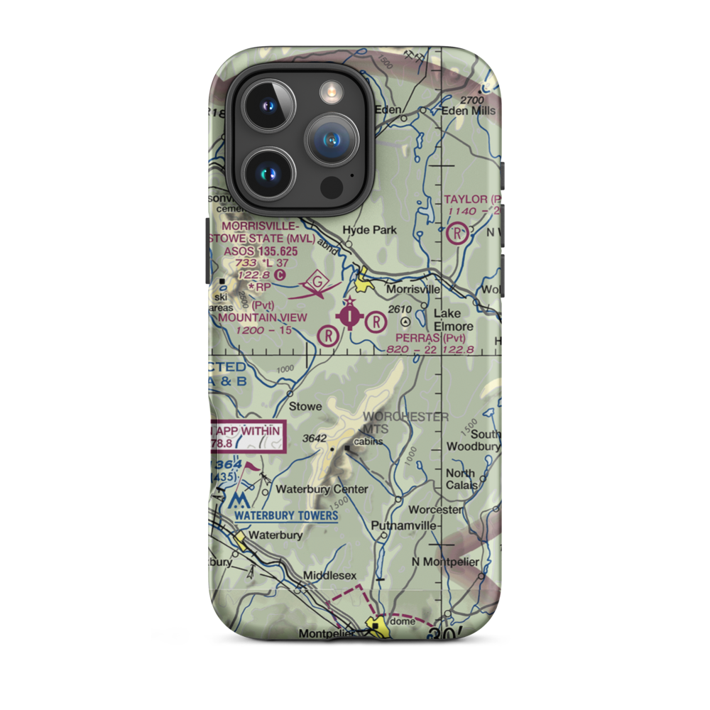 Two Tails Airport (VT42) VFR Sectional  Tough iPhone Case iPhone 16 Pro Max model shown