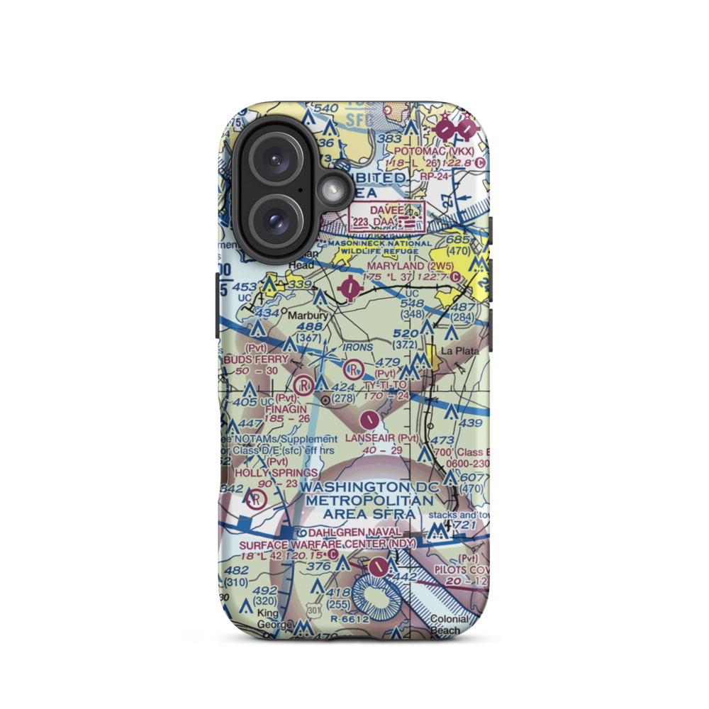 Ty-Ti-To Airport (MD83) VFR Sectional  Tough iPhone Case iPhone 16 model shown