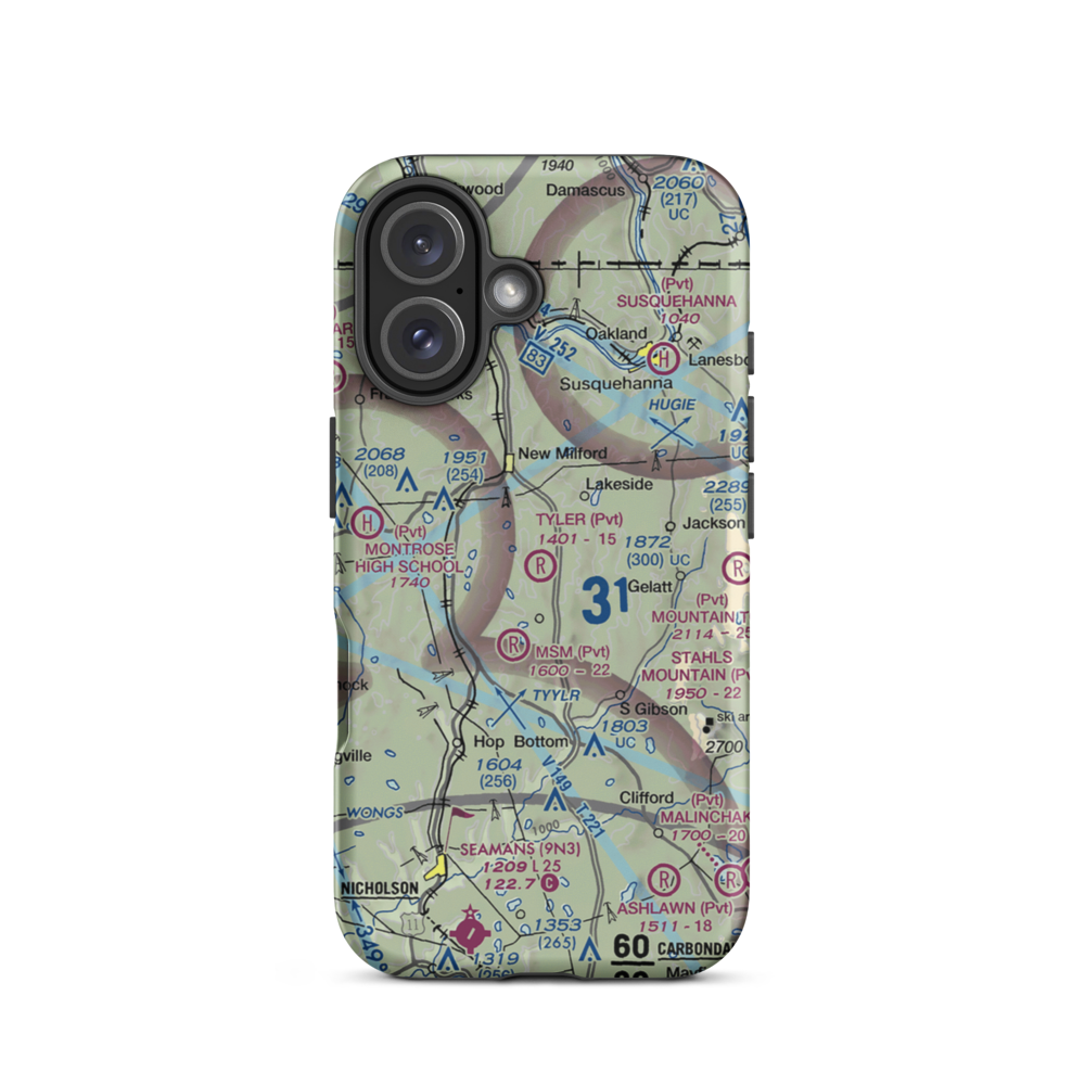 Tyler Airport (6PS8) VFR Sectional  Tough iPhone Case iPhone 16 model shown