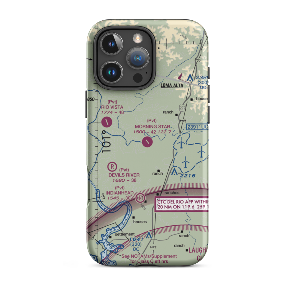 Tyra Ranch Airport (TA81) VFR Sectional  Tough iPhone Case iPhone 16 Pro Max model shown