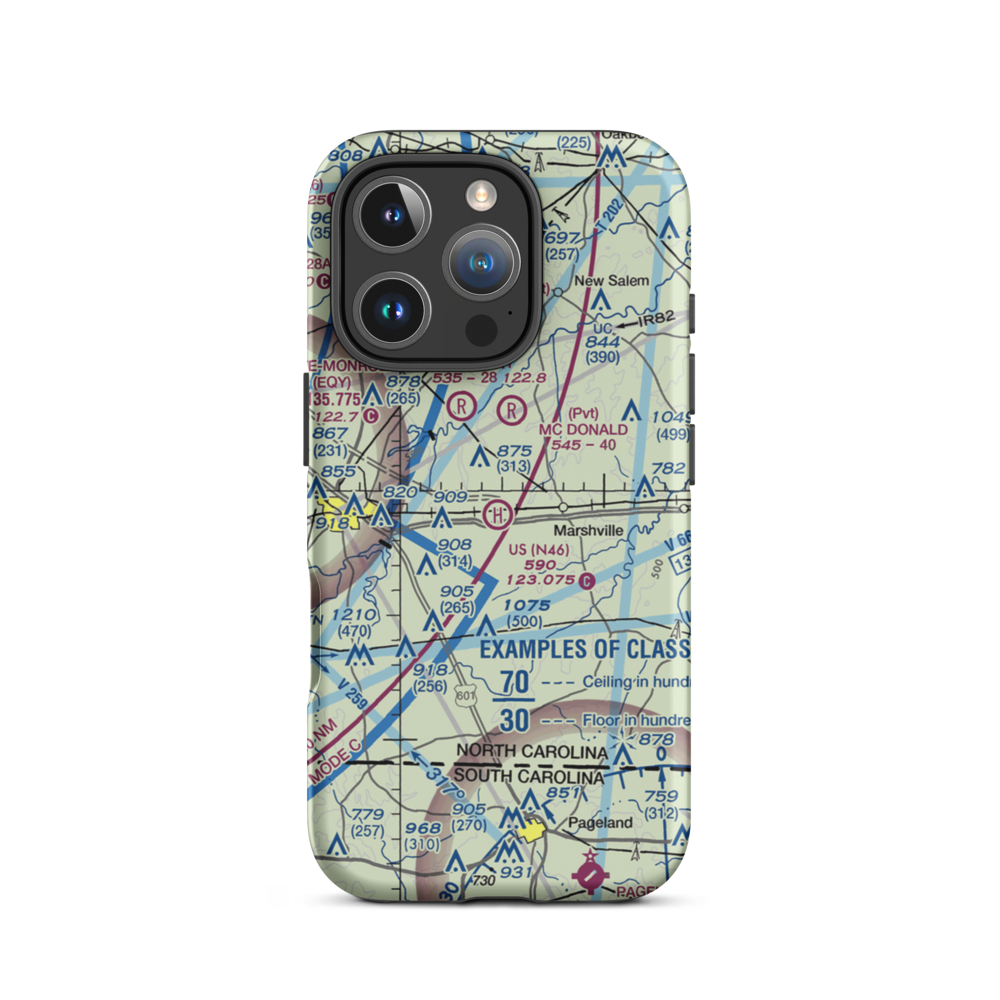 U S Heliport (N46) VFR Sectional  Tough iPhone Case iPhone 16 Pro model shown