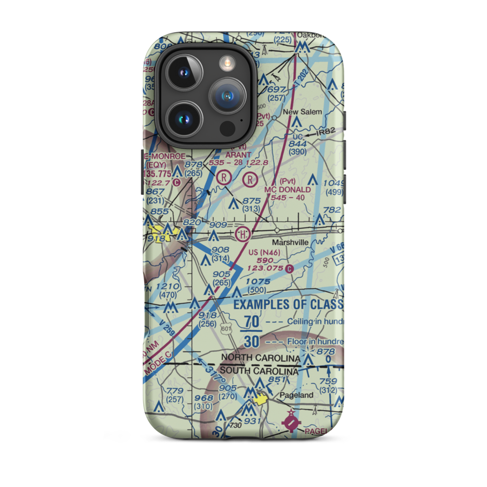 U S Heliport (N46) VFR Sectional  Tough iPhone Case iPhone 16 Pro Max model shown