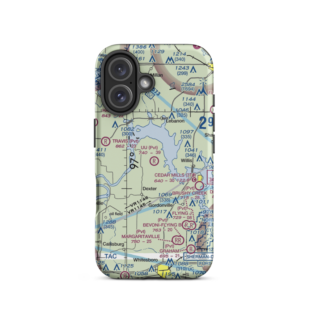 U U Ranch Airport (TA80) VFR Sectional  Tough iPhone Case iPhone 16 model shown