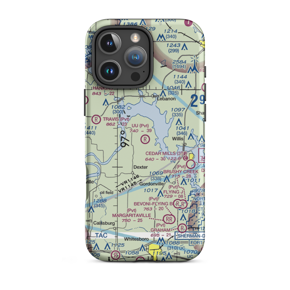 U U Ranch Airport (TA80) VFR Sectional  Tough iPhone Case iPhone 16 Pro Max model shown