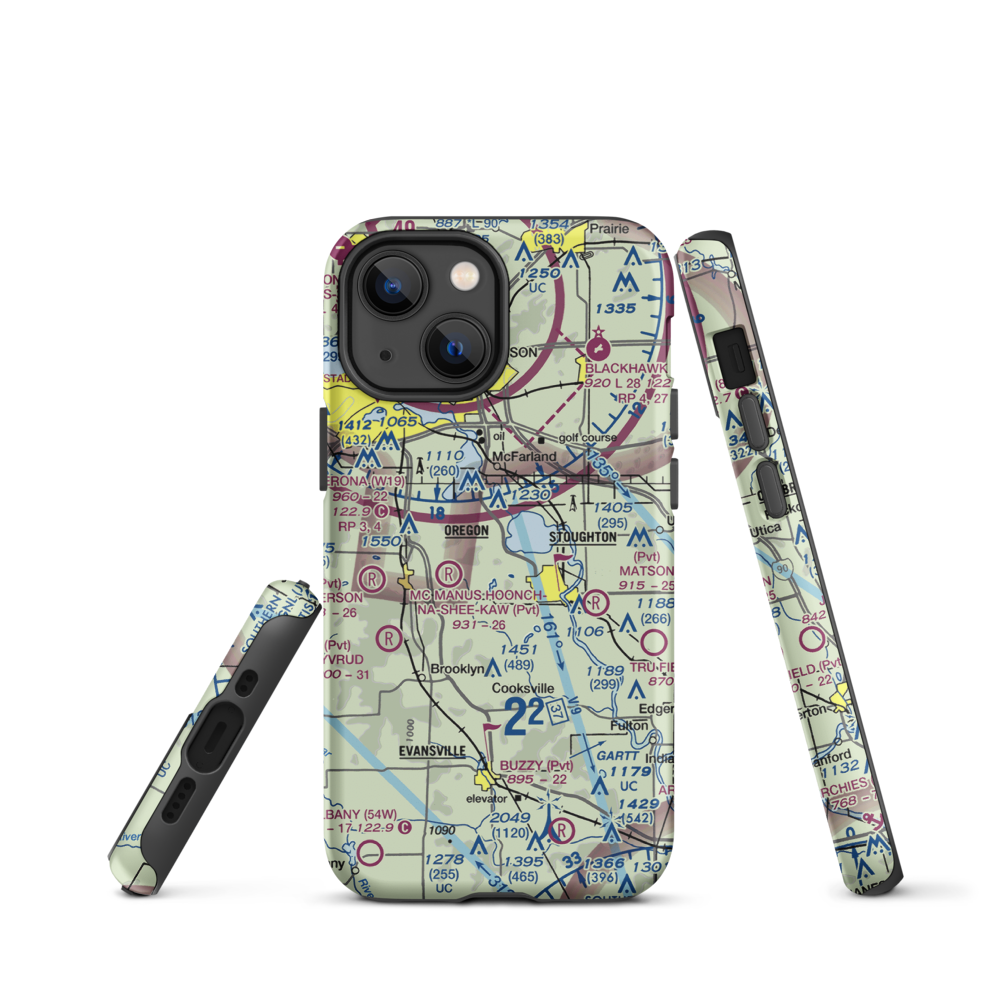 Uff-Da Airport (2WI1) VFR Sectional  Tough iPhone Case iPhone 13 mini model shown