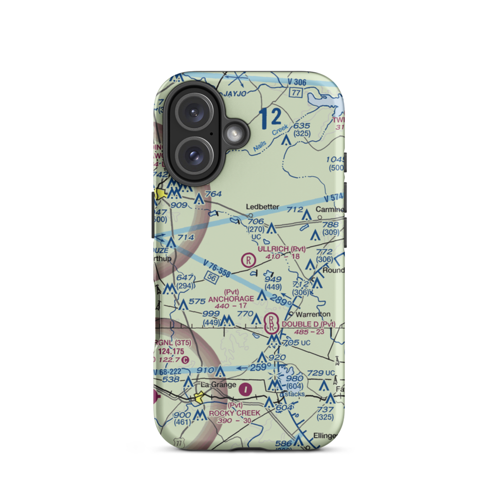 Ullrich Airport (0TS4) VFR Sectional  Tough iPhone Case iPhone 16 model shown