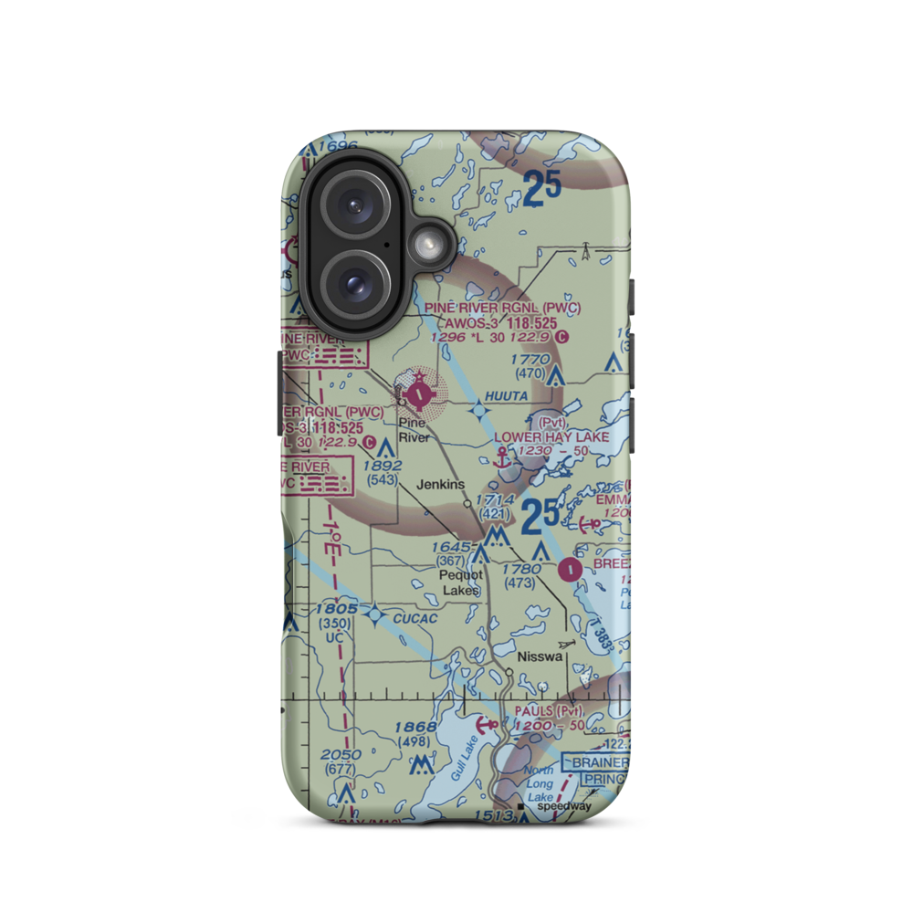 Ultraflyte, Inc Ultralightport (MY62) VFR Sectional  Tough iPhone Case iPhone 16 model shown
