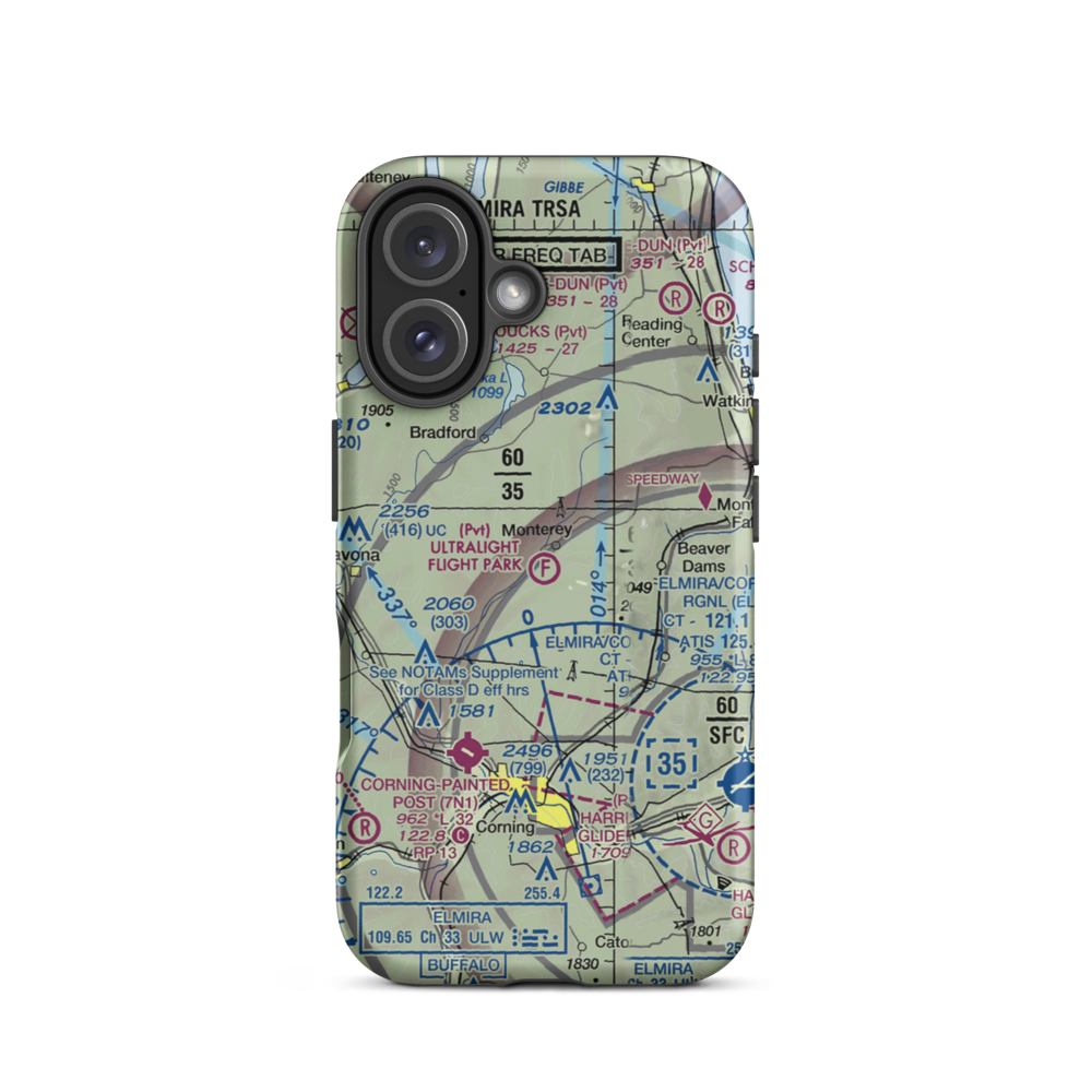 Ultralight Flight Farm Ultralightport (NK89) VFR Sectional  Tough iPhone Case iPhone 16 model shown