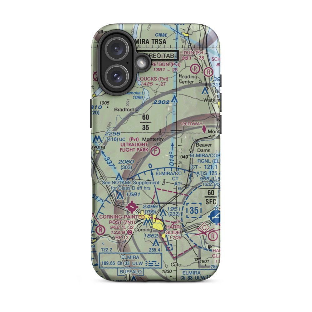 Ultralight Flight Farm Ultralightport (NK89) VFR Sectional  Tough iPhone Case iPhone 16 Plus model shown