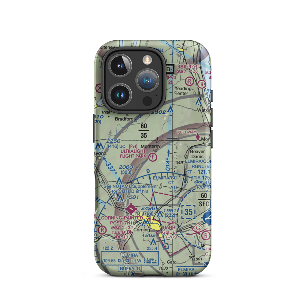Ultralight Flight Farm Ultralightport (NK89) VFR Sectional  Tough iPhone Case iPhone 16 Pro model shown