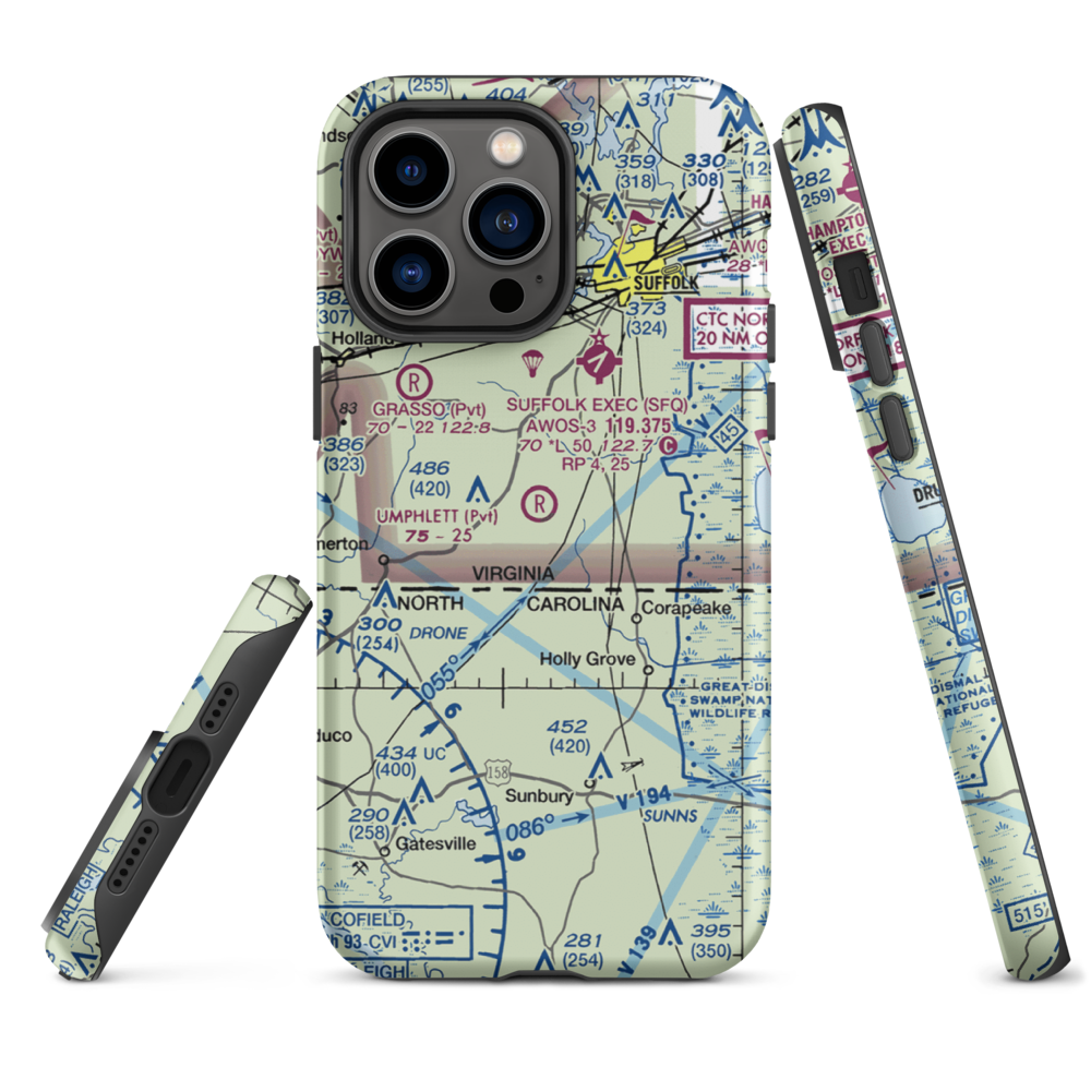 Umphlett Airstrip (VG37) VFR Sectional  Tough iPhone Case iPhone 14 Pro Max model shown