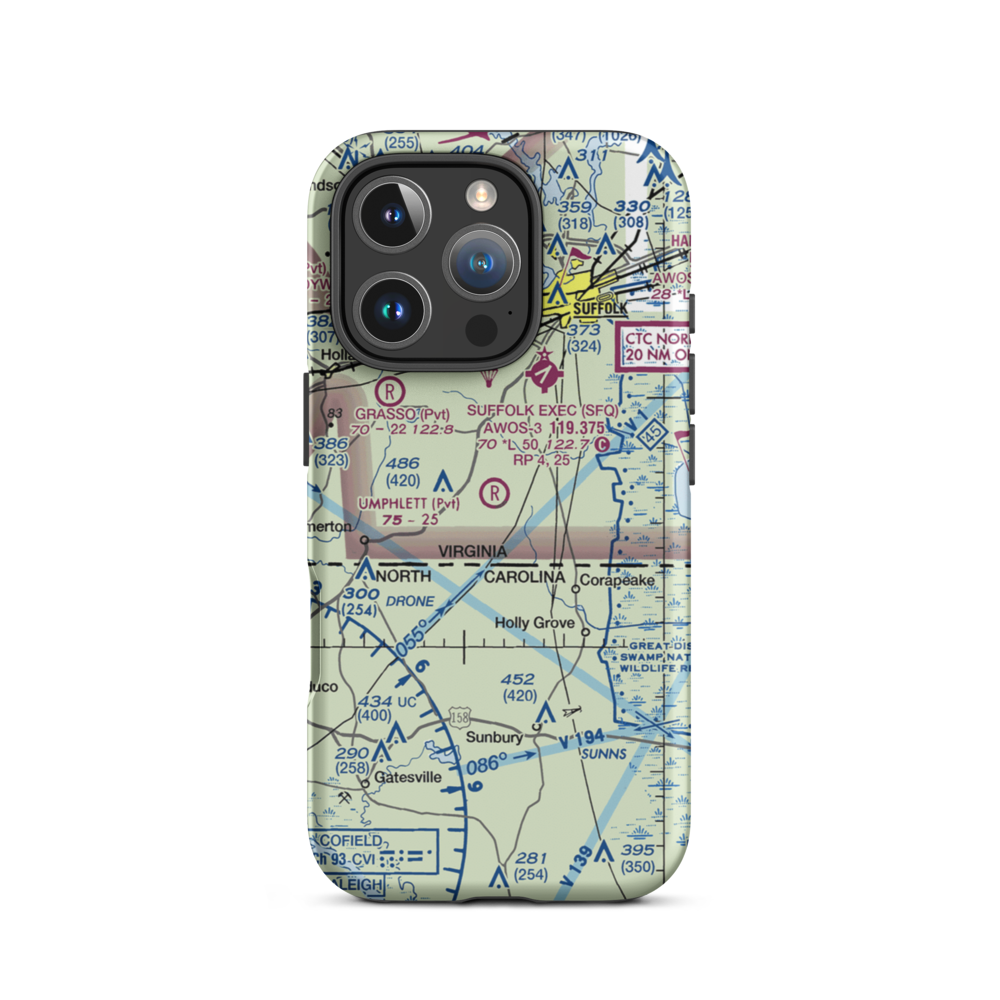 Umphlett Airstrip (VG37) VFR Sectional  Tough iPhone Case iPhone 16 Pro model shown