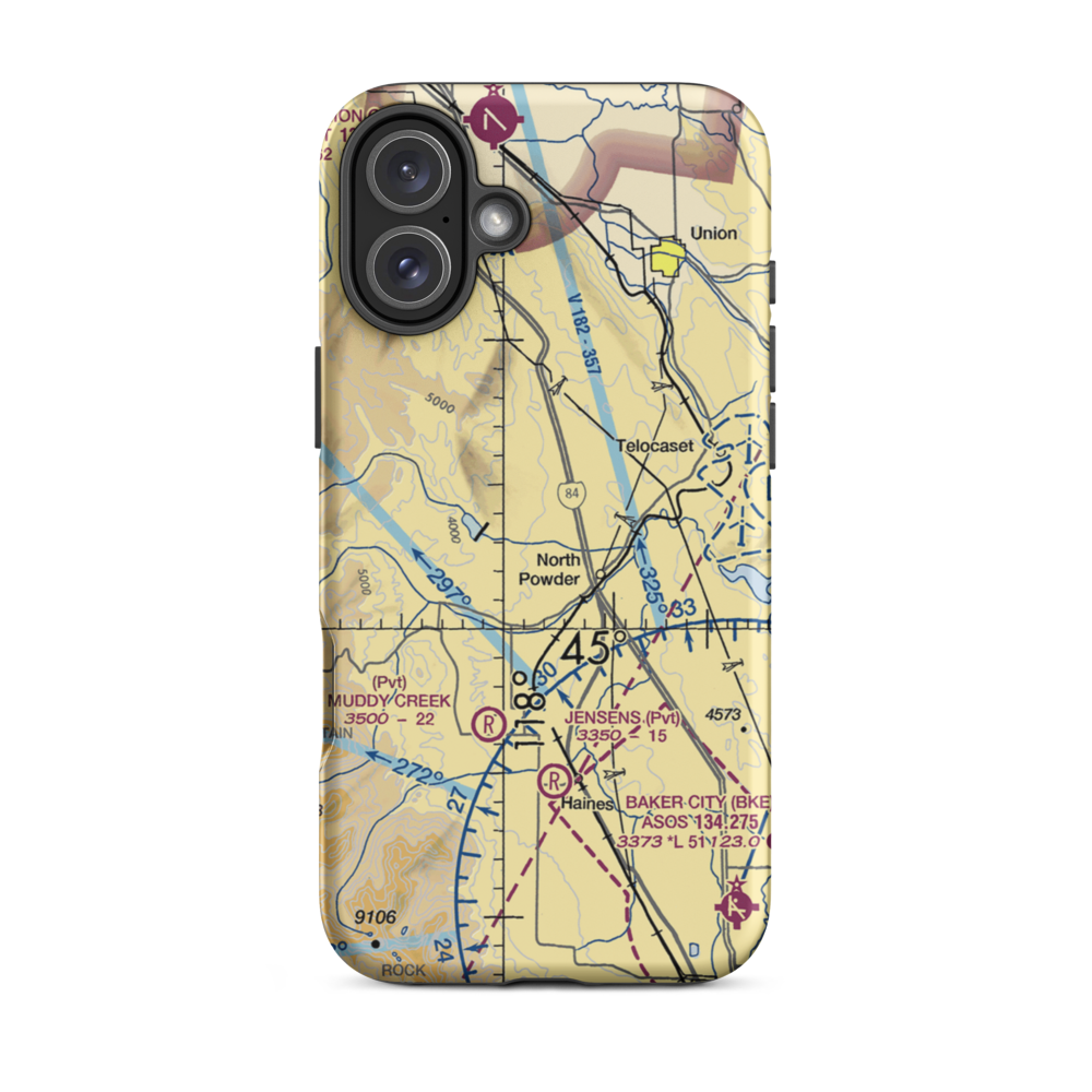 Umpleby Ranch Airport (OR16) VFR Sectional  Tough iPhone Case iPhone 16 Plus model shown