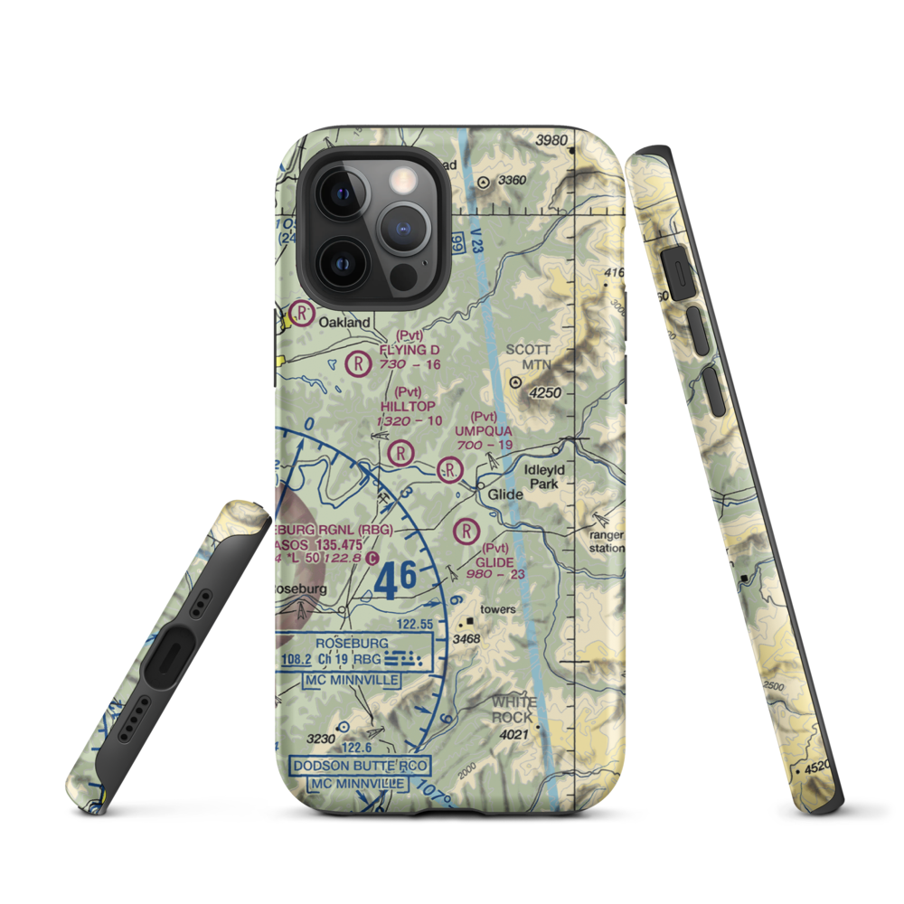 Umpqua Airport (58OR) VFR Sectional  Tough iPhone Case iPhone 12 Pro model shown