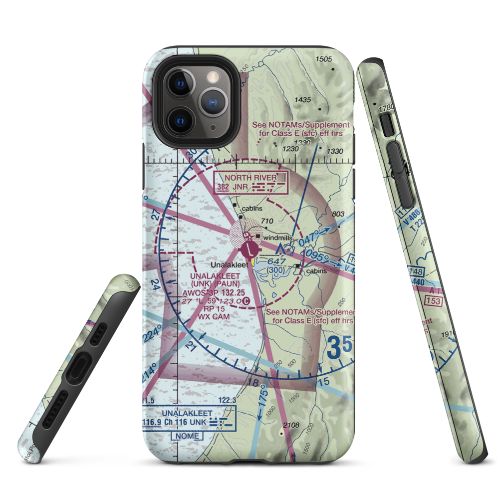Unalakleet Airport (UNK) VFR Sectional  Tough iPhone Case iPhone 11 Pro Max model shown