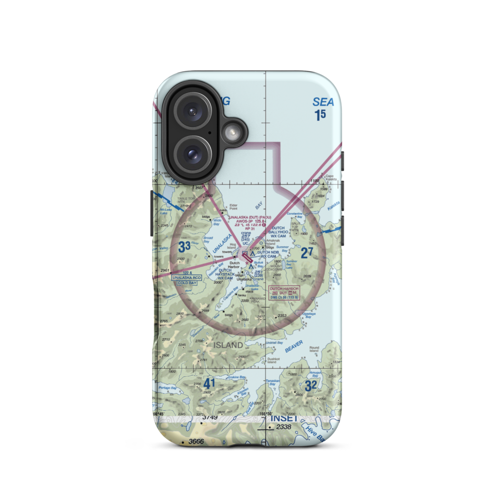 Unalaska Airport (DUT) VFR Sectional  Tough iPhone Case iPhone 16 model shown