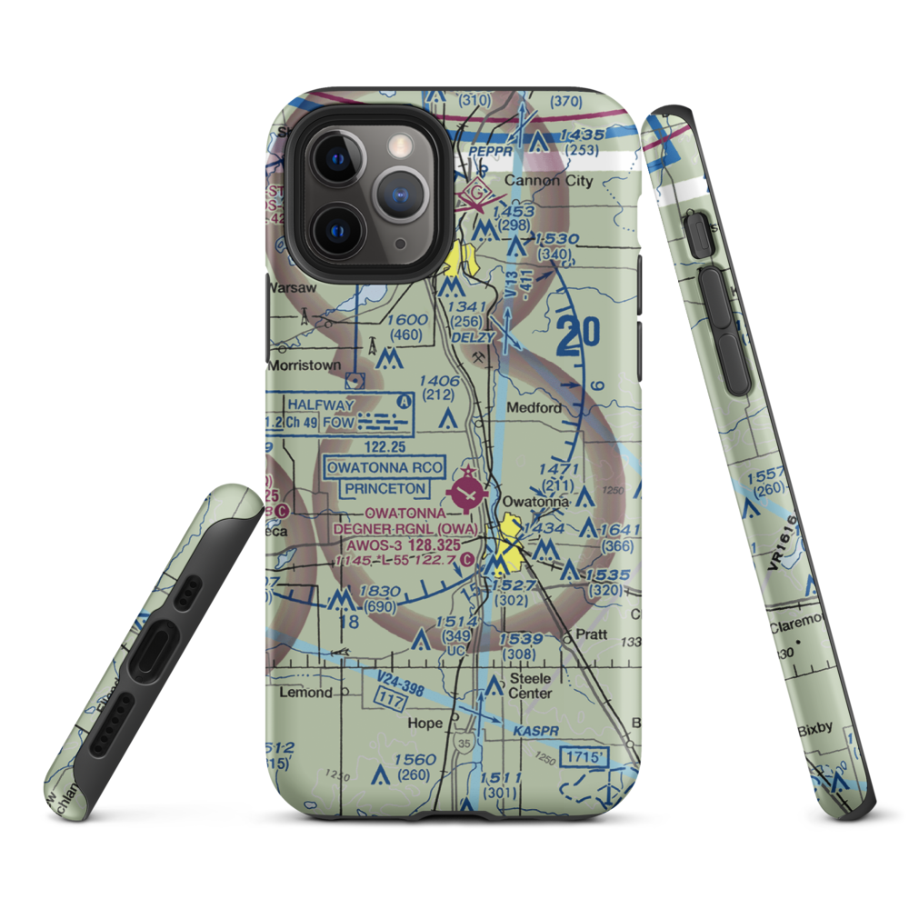 Underland Airstrip (6MN8) VFR Sectional  Tough iPhone Case iPhone 11 Pro model shown